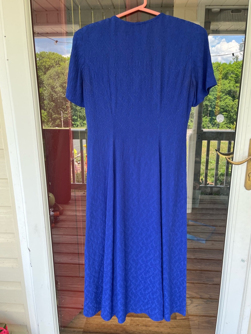 NWT VTG 90 Carole Little Royal Blue V-Neck Midi Dress Button Front S (read) b3 - Picture 3 of 10